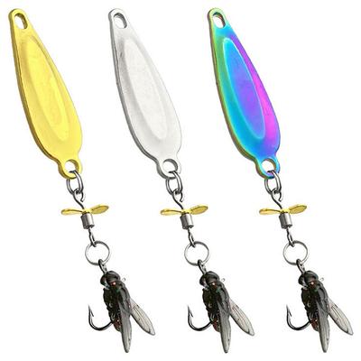 5pcs Bionics Sequin Spinners Bait Fly Fishing Lures Kit For Trout Bass Angling Artificial Hard Metal Spinners Baits Kit