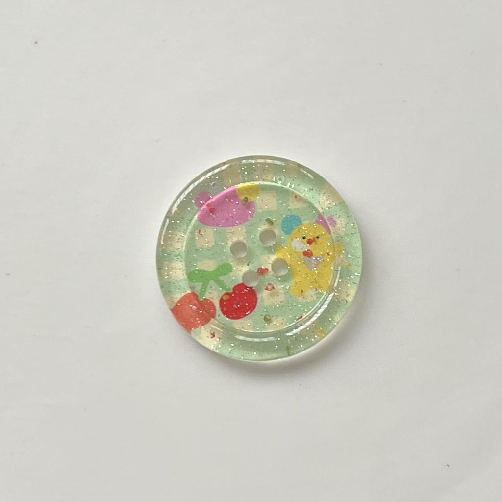 10Pcs Shining Powder Cute Cartoon Round Button - Clothing Sewing Accessories for Kids Woman Hairpins Clip DIY Deco for Girls