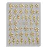 5D Embossed Gold & Silver Floral Nail Stickers with Hollow Circles & Petals