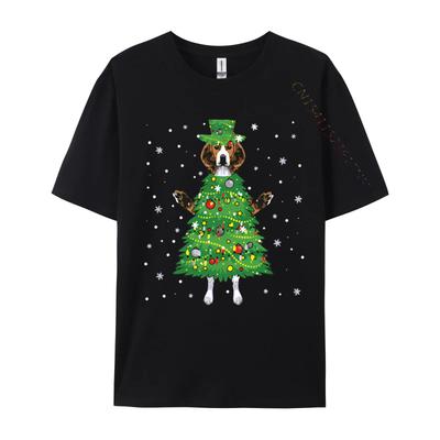 Beagle As Christmas Tree Costume Funny Tshirt Men TShirts Gift Oversized Streetwear Cotton Printed Tshirt