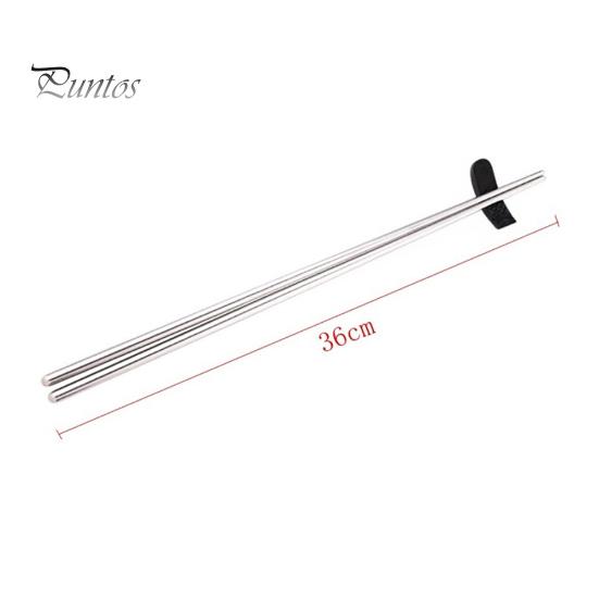 Kitchen Stainless Steel Non-slip Fried Hot Pot Noodles 14inch Long Chopsticks