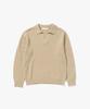 PLAC Waffle Long Sleeve Collared Knit Beige