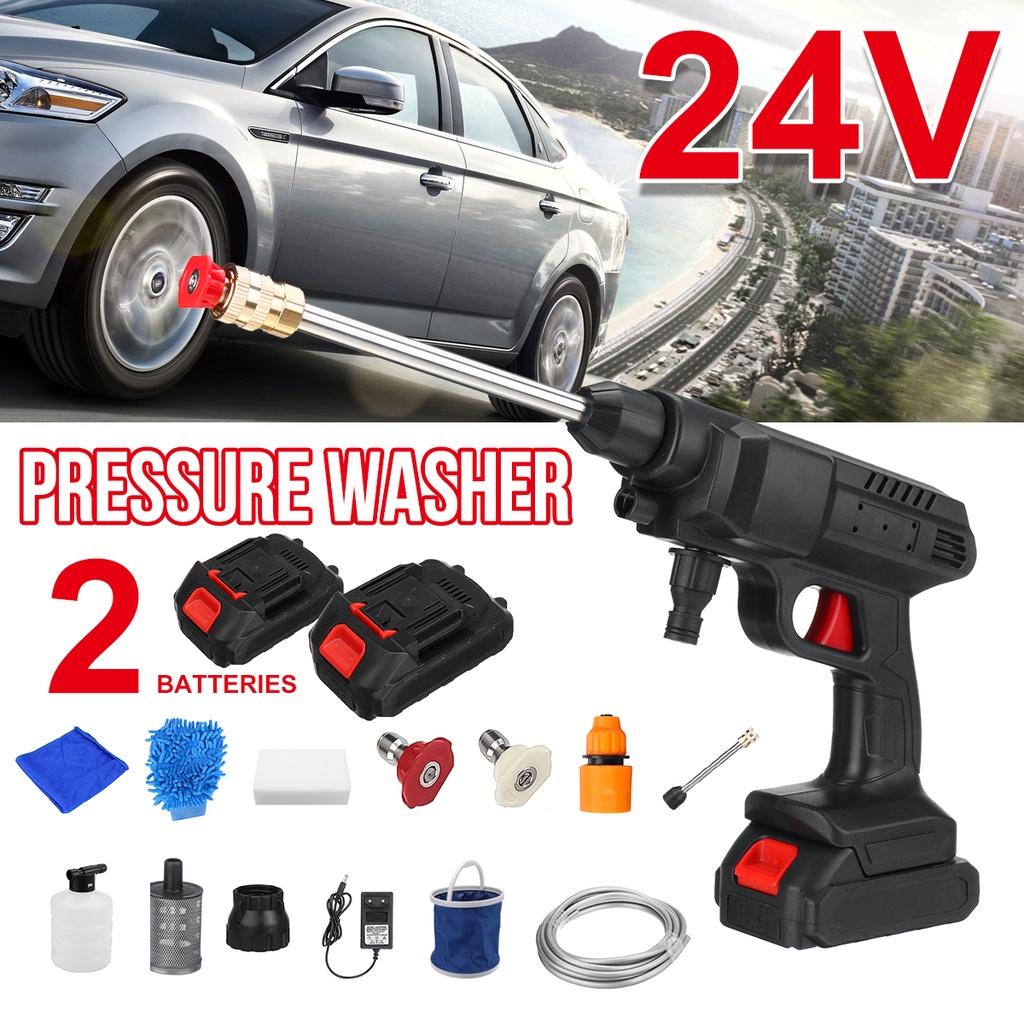 24V Cordless Portable High Pressure Wash Guns Electric Car Washer Machine Water Battery Power Washer Auto Spray 400W
