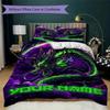 Custom Name Dragon Castle Burn Bedding,Quilt Set Quilt Cover Pillowcase Home Birthday Gift(1 * Duvet Cover + 2 * Pillowcase, Without Core)_lx