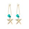 Holiday beach wind turquoise alloy starfish pendant women's earrings suitable for holiday parties, versatile for daily use
