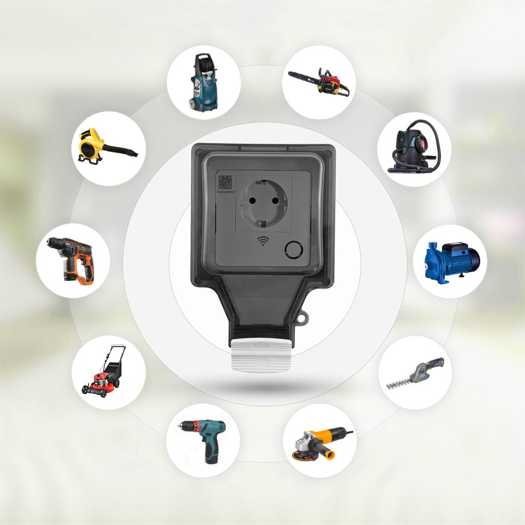 Surface-mounted Socket Workshop Garden Wi-Fi Tuya Smart Sealed Energy Measurement