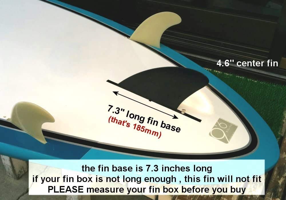 saruSURF 12cm Center Fin, Flex Soft, 4.6" for Longboards, SUPs, airSUPs, and AIR7 Paddleboards (Screws Included, Smoke-Black)