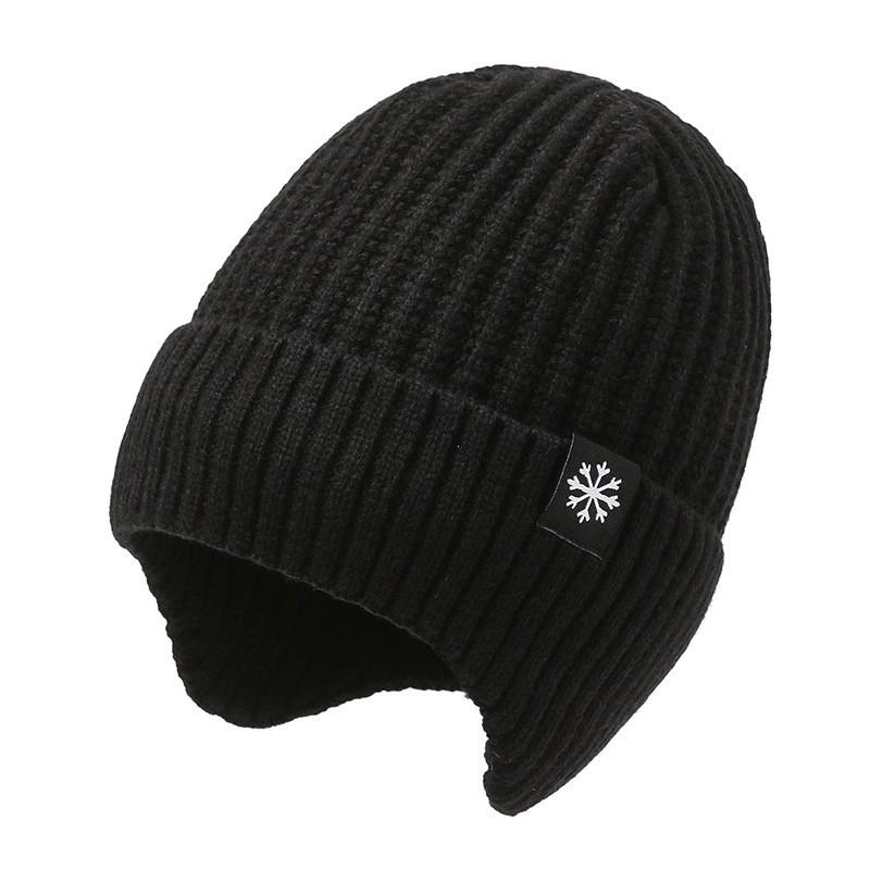 Mens Winter Knitted Beanie Hat With Ear Protection Scarf Set Warm Thick Hooded Cap Cycling Outdoor