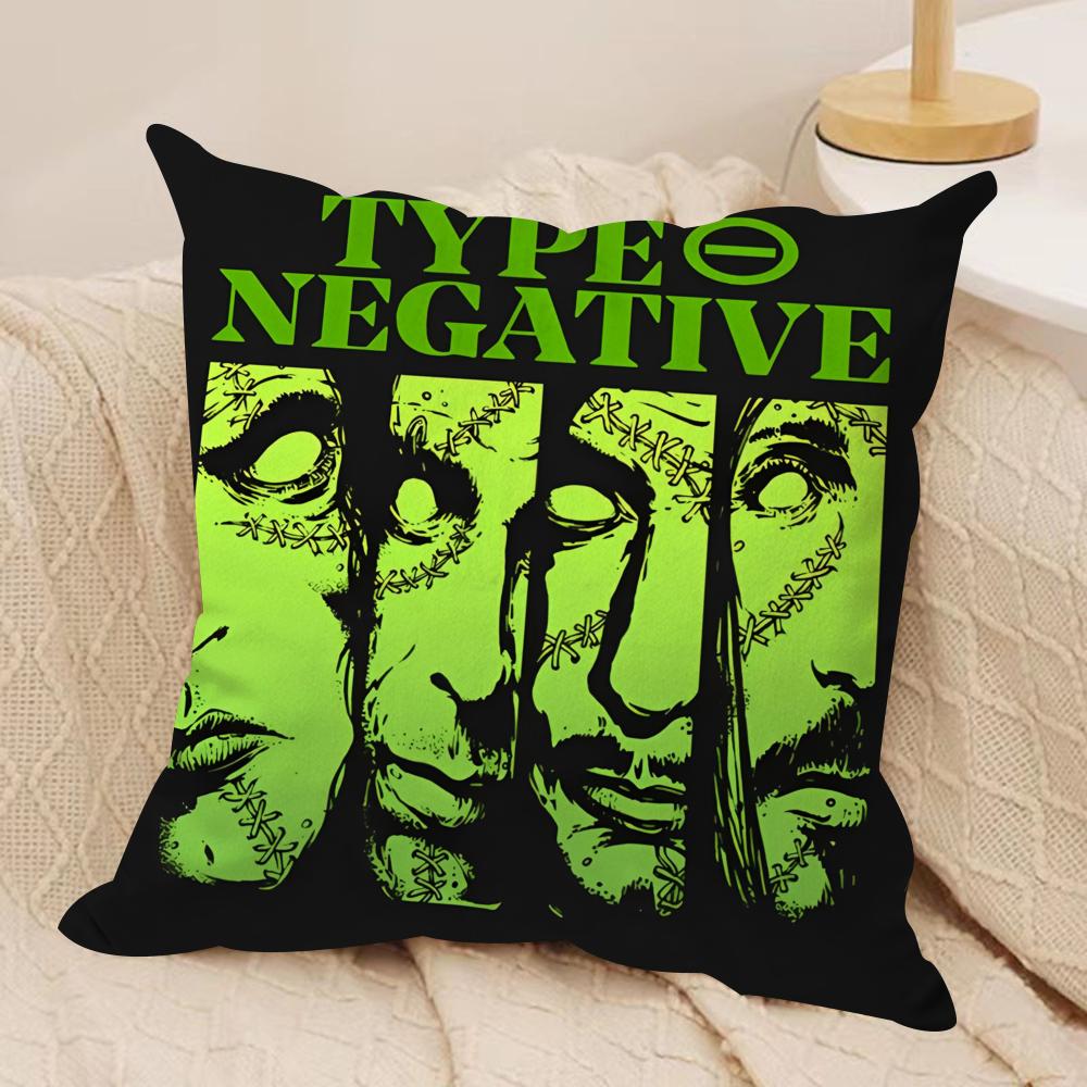TType O Negative Cushion Cover Soft Plush Fabric DoubleSided Printed Cushion Covers for All Seasons Home Decor