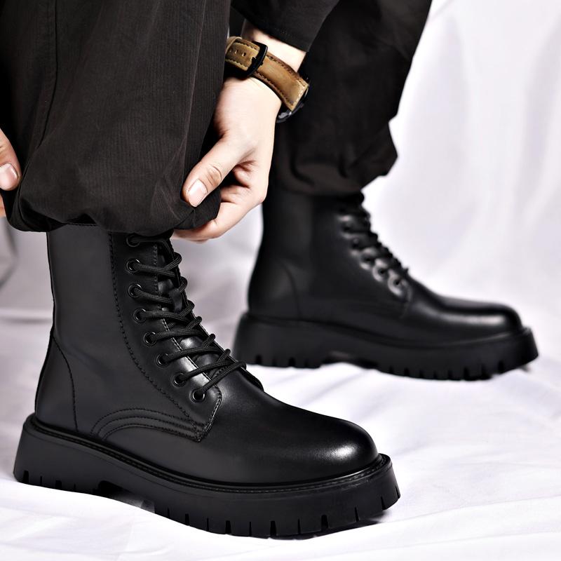 Fashion New Casual Leather Boots Men Stylish Male Comfortable Ankle Boots Outdoor Luxe for Men Boots All-match Classic Walking Shoes