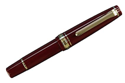 Sailor Professional Gear Slim Mini Gold Fountain Pen, Maroon M, 111303432