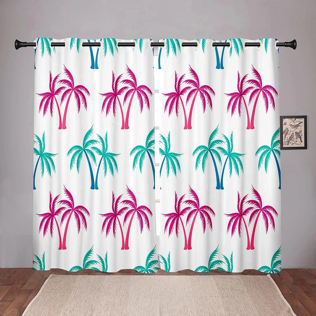 Cartoon Kokospalme im Angebot Verdunkelungsvorhang für Schlafzimmer Wohnzimmer Badezimmer Küche Tür Hohe Verdunkelung Neues Muster