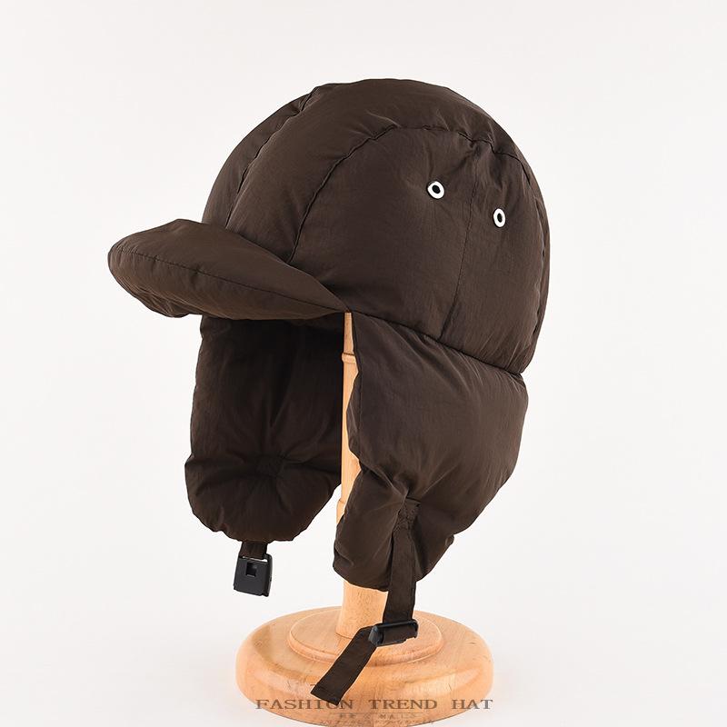 

Корейская версия пуховой хлопковой шапки мужская зимняя велосипедная утолщенная теплая защита ушей легкая утиный язык шапка-авиатор женская прилив Average size (55-59cm) темно-коричневого