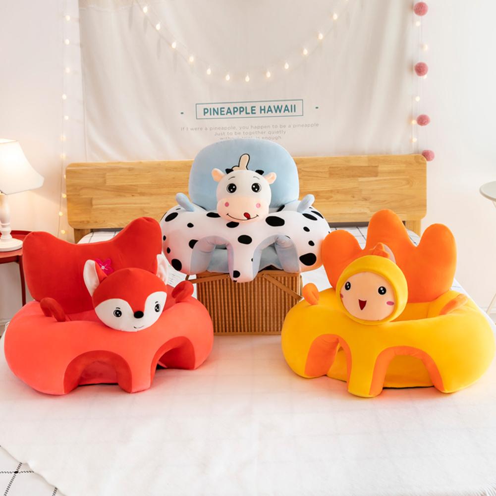 Baby Support Seat Cover Infant Cartoon Animal Plush Learning To Sit Sofa Skin Comfortable Baby Plush Photography Props