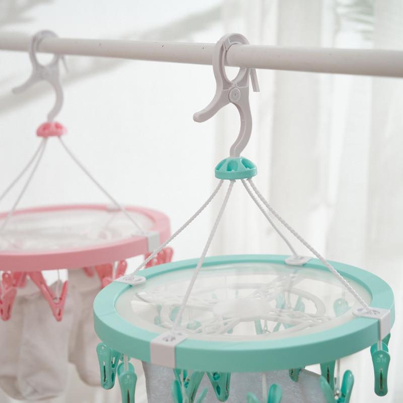 Stendibiancheria Rotondo Portatile Con Molti Ganci Per Vestiti Bucato E Calzini