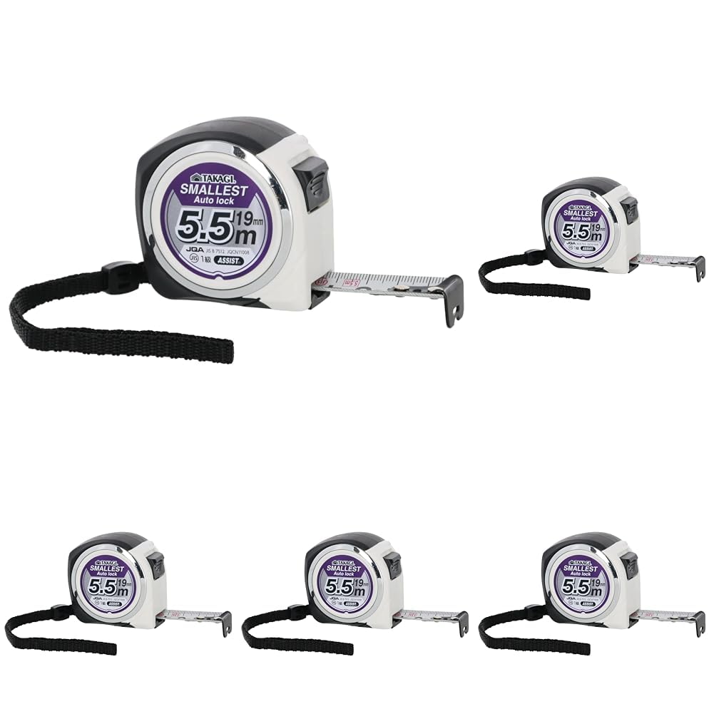 

Takagi TAKAGI Ultra-Small Auto-Lock Convex Tape Measure, 19mm x 5.5m (x 5)