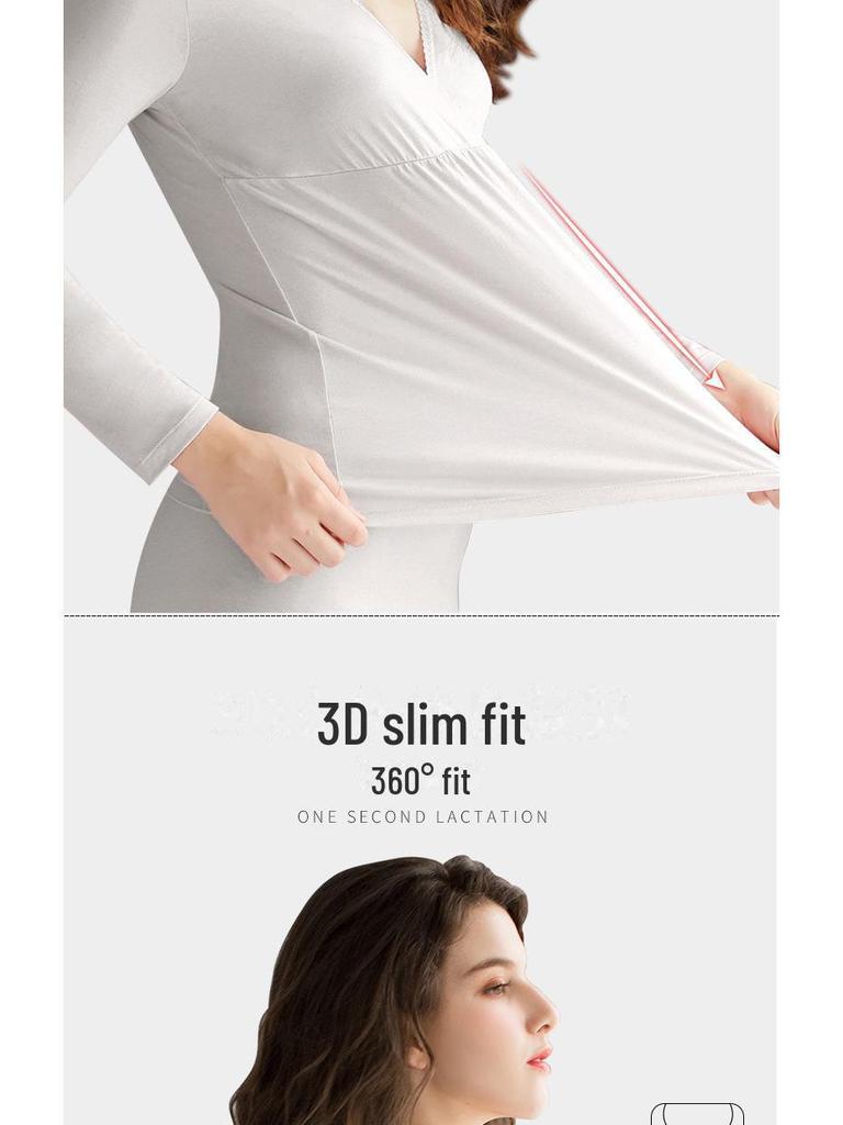 Maternity Fall Pajama Set - Nursing Friendly Cotton Thermal Wear for Pregnancy and Postpartum