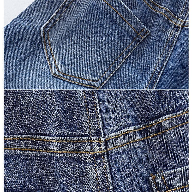 Dětské dívčí džíny, kalhoty, džínové oblečení, kalhoty, dětské kalhoty, volné džínové kalhoty se širokými nohavicemi