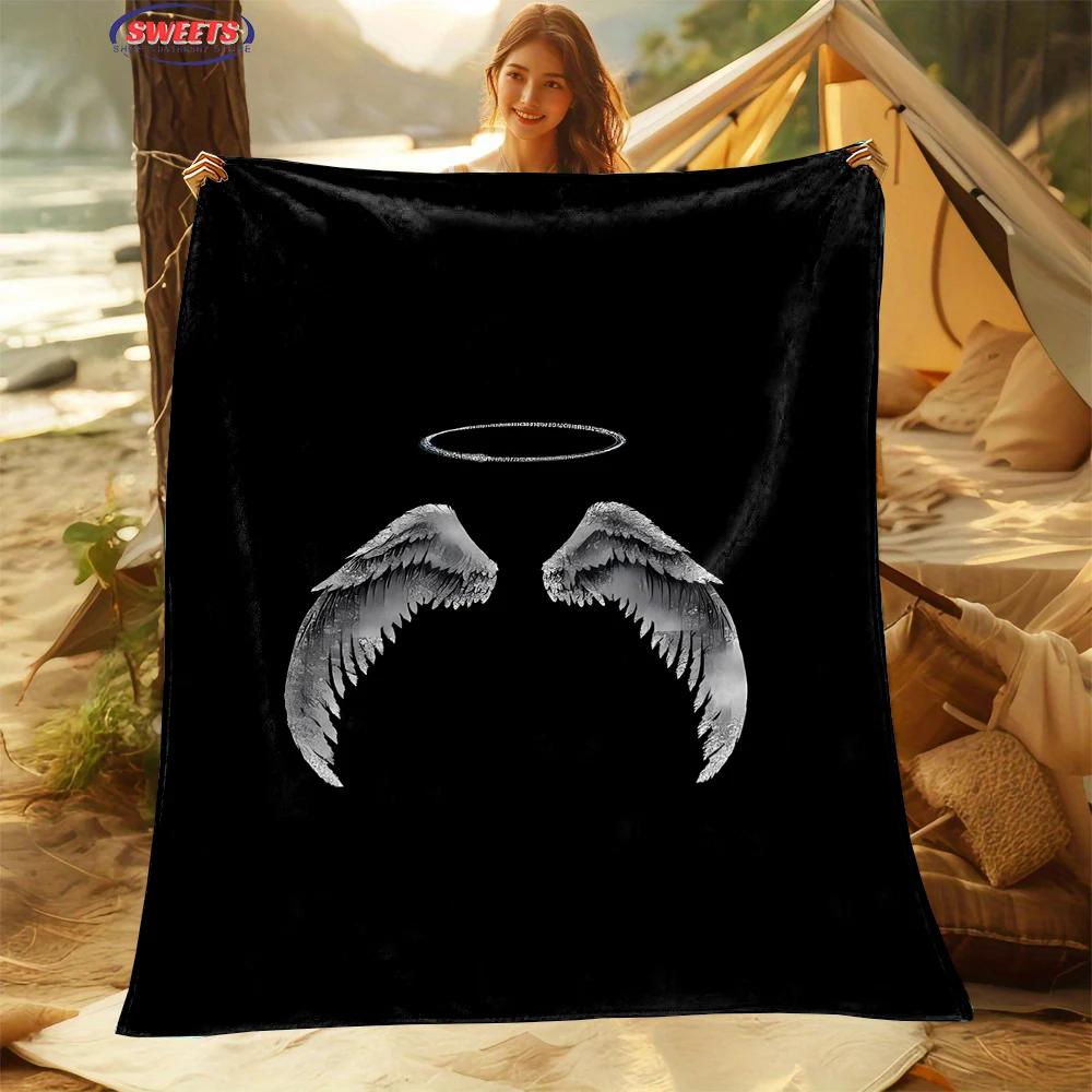 New Arrival! Angel Wings Theme Soft Blanket for Bed Bedroom Sofa Picnic,Warm Throw Blanket for Cover Outdoor Leisure Nap Office