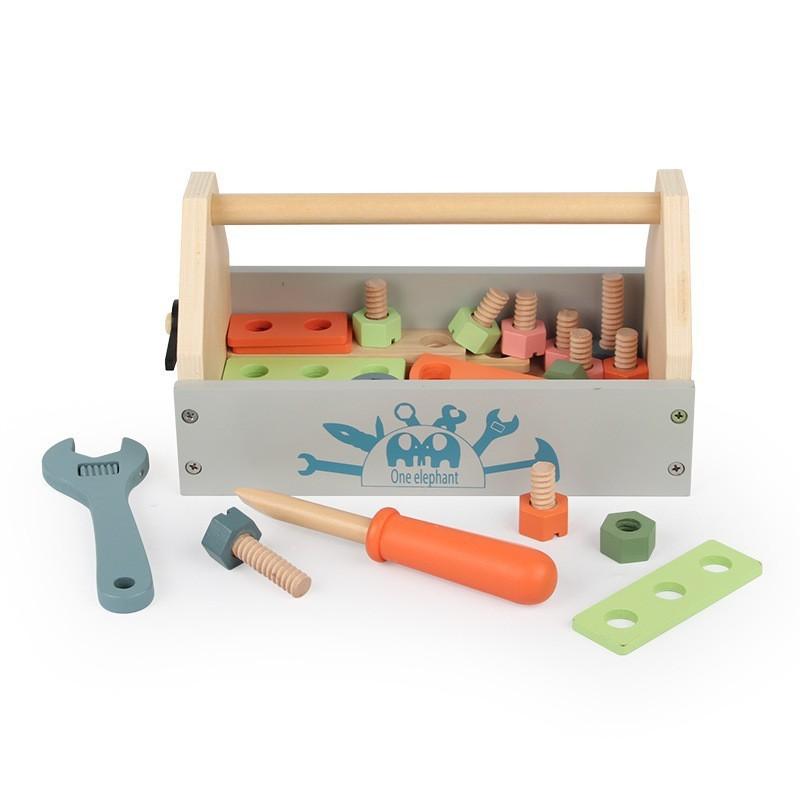 Children's Early Education Over 3 Years Old Tool Basket Screw Maintenance Disassembly and Assembly Men's and Women's Toolboxes Educational Wooden Toys