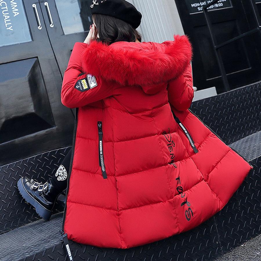 Winter New Thick Plus Size Long Sleeve Cotton Coat Women Korean Style Imported Slim Fit Hooded Printed Cotton Jacket Women