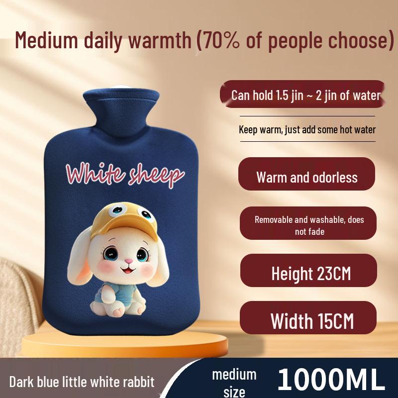 

Thickened Explosion-Proof Hot Water Bottle: Hand, Foot, Belly Warmer for Female Students - Cute Design.