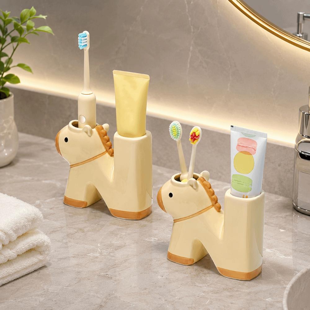 N-shaped Toothpaste Toothbrush Rack Ceramic Electric Toothbrush Stand Bathroom Accessories