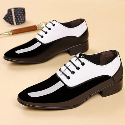 Men's Designer Black White Mixed Lace Up Wedding Oxford Brogues Shoes Male Flats Dress Homecoming Footwear Zapatos Hombre