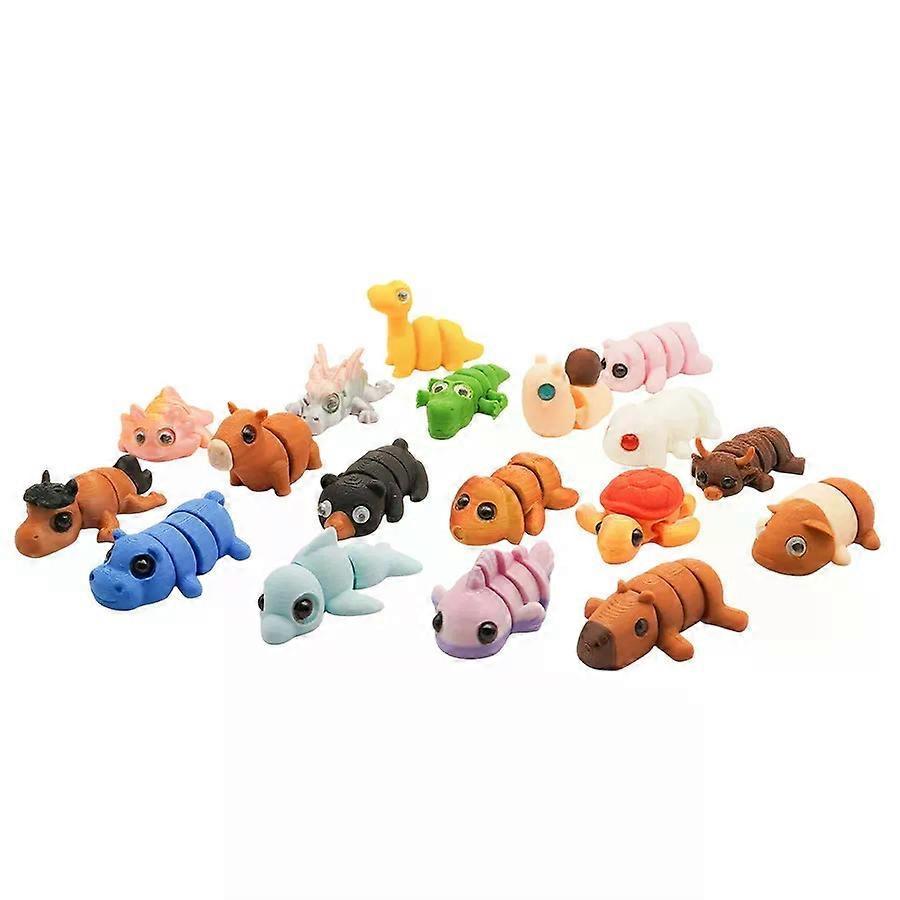 Juguetes de Animales Articulados Impresos en 3D, Figuras de Animales Salvajes Flexibles para Fidget, Figuras de Animales Mini Lindas para Manualidades DIY, Decoración de Escritorio y Juego para Niños,aleatorio a ba