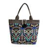 Canvas Bag Ethnic Style Pattern for Women Shoulder Bag Retro Casual Tote Handbag Splicing Knitting Accessory