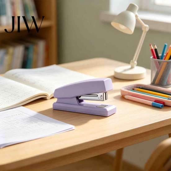 School Supplies Mini Stapler, with Ergonomic Curved Design, Handheld Morandi Color Desktop Gadget for Work Efficiency Office Home And Use Easy