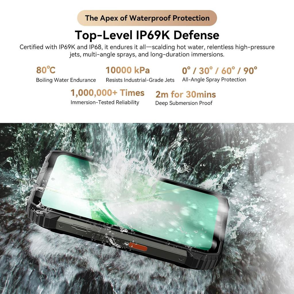 Blackview XPLORE 2 Dimensity 8300 Rugged Phone Android 15  (12GB+24GB) RAM 256GB ROM 6.78 Inch 120Hz Display 20000mAh