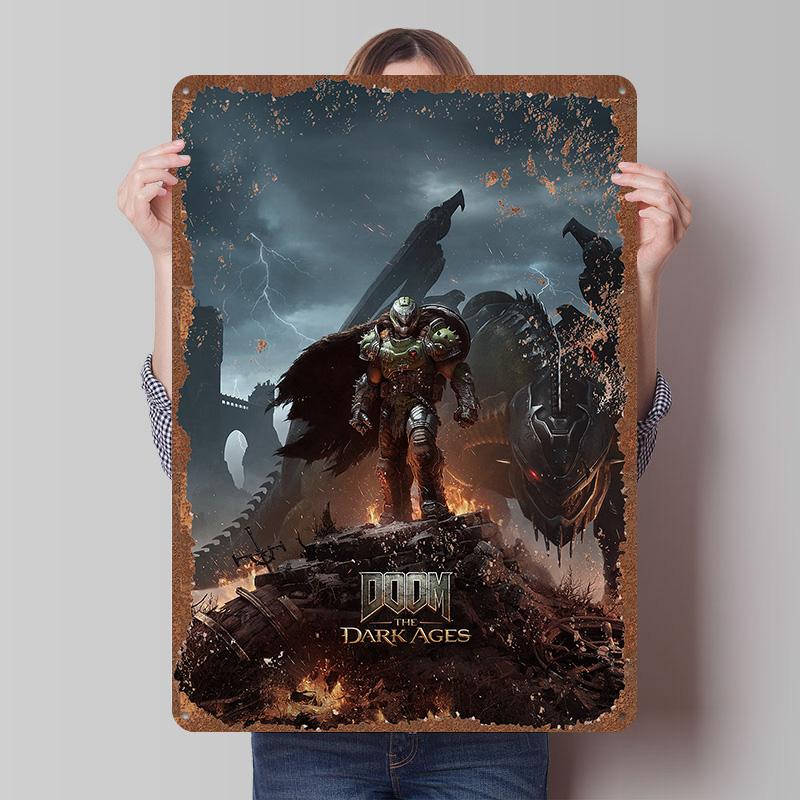 DoomS Tinplate Posters Custom Wall Art Vintage Metal Signs Retro Tin Plaque for Bedroom Decoration Gaming Home Decor Accessories