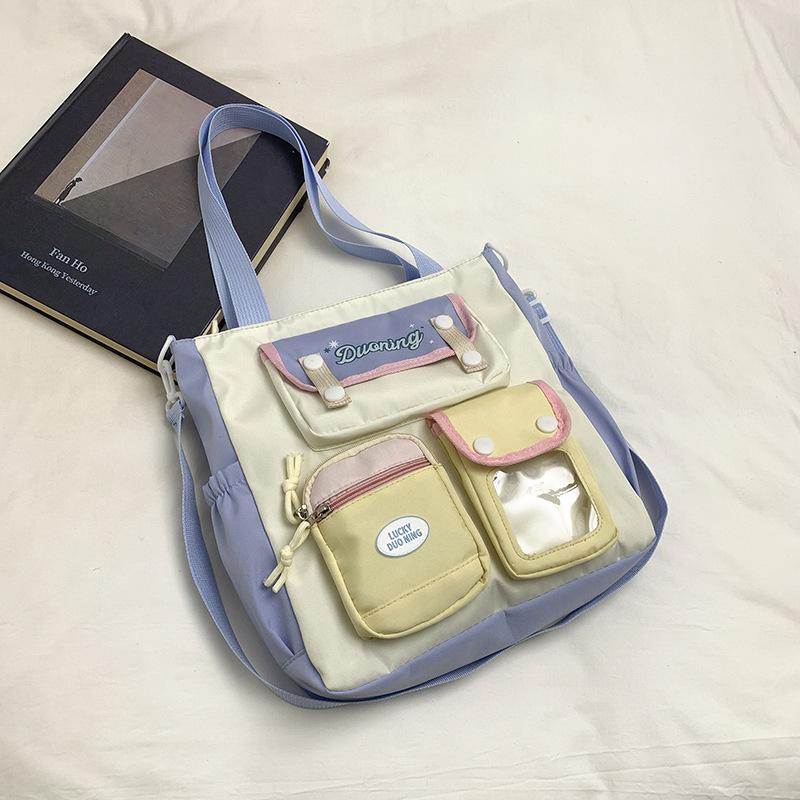 New High-value Large-capacity College-style Versatile Schoolbag, Make-up Bag, Sweet Multi-compartment Shoulder Bag for Primary and Secondary School 