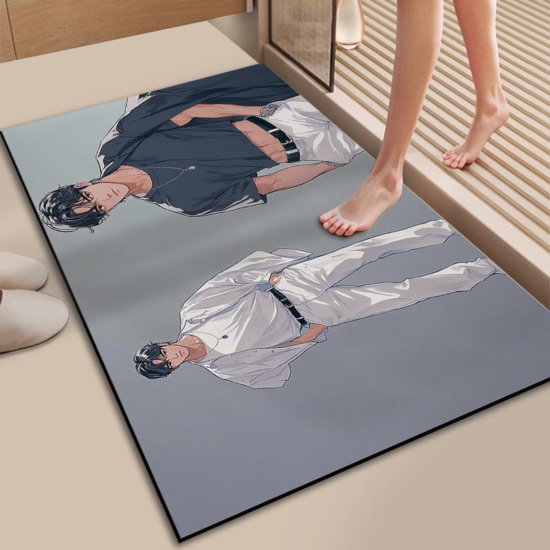 Entry Door Color Signature Handsome Boy Floor Mat Diatom Mud Absorbent Foot Mat Dirt Resistant Entry Door Door Door Mat Carpet Can Be Cut