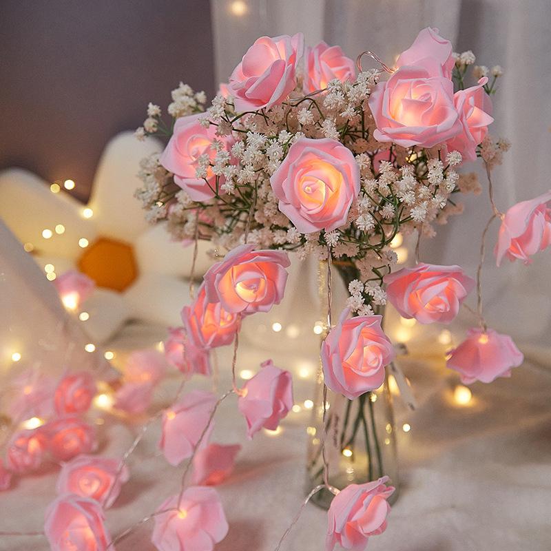 LED Rose Small Colorful Lights String Lights Indoor Proposal Atmosphere Lights Birthday Scene Layout Girl's Room Decoration