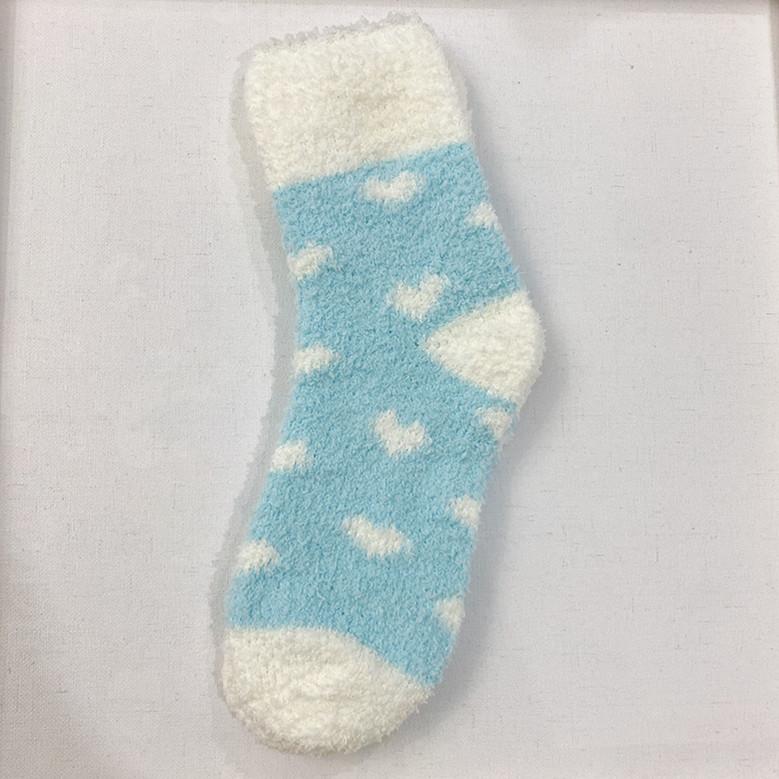 Heart Flanged Flat Women's Socks Rolled Edge Crew Cute Lovely Women's Sleeping Socks Fluffy Bed Sock for Women