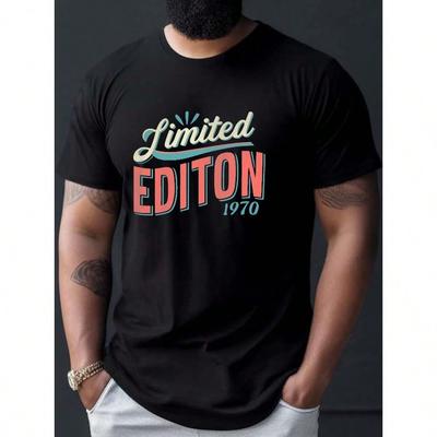 LIMITED EDITION 1970 Mens TShirt  Casual Crew Neck With Geometric Design Machine Washable  Perfect For All Seasons