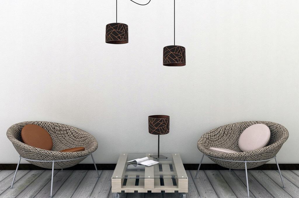 GIA TABLE LAMP, COPPER PATTERN LAMPSHADE