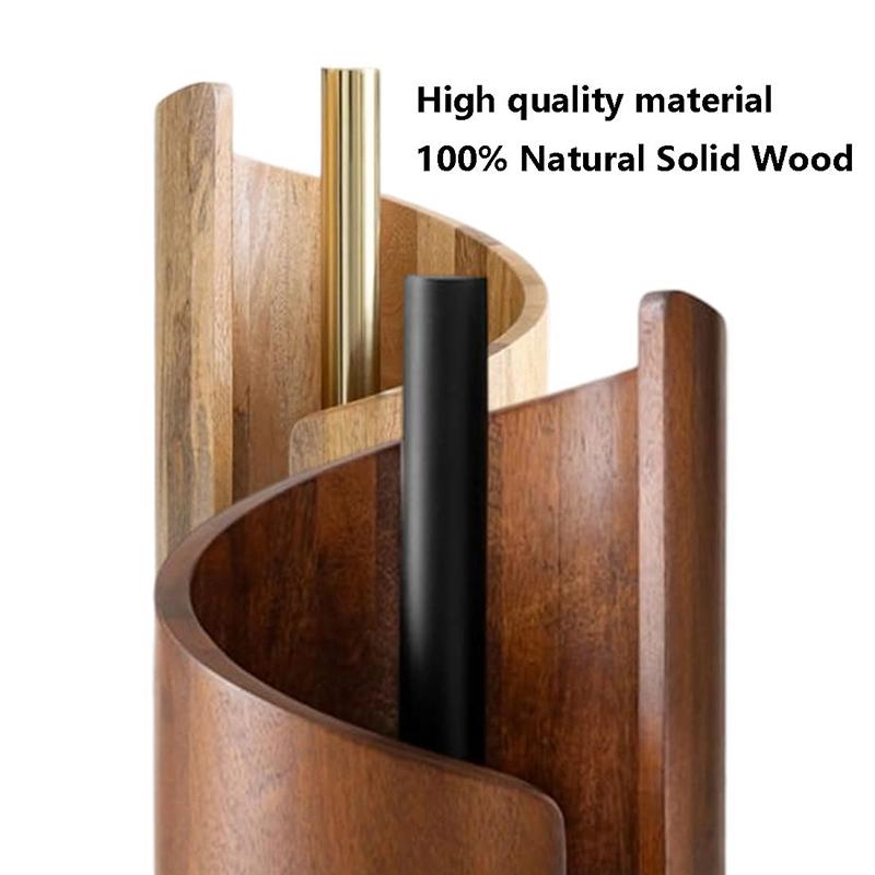 Górski Uchwyt na Ręczniki Papierowe Blat Z Okrągłą Podstawą z Drewna Mango i Żelaznym Uchwytem, Brązowy Naturalny Drewniany Uchwyt na Ręczniki Papierowe