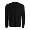 GTAL American Waffle Henley Men's Casual Long Sleeve Knit Shirt