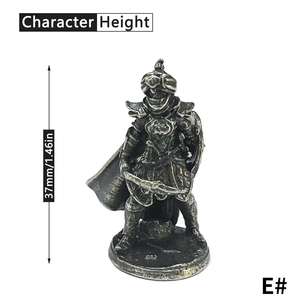 White Copper Metal Warrior Arab Knight Soldier Model Miniature Figurines Board Pieces Car Decoration Gift Decorative Figurines