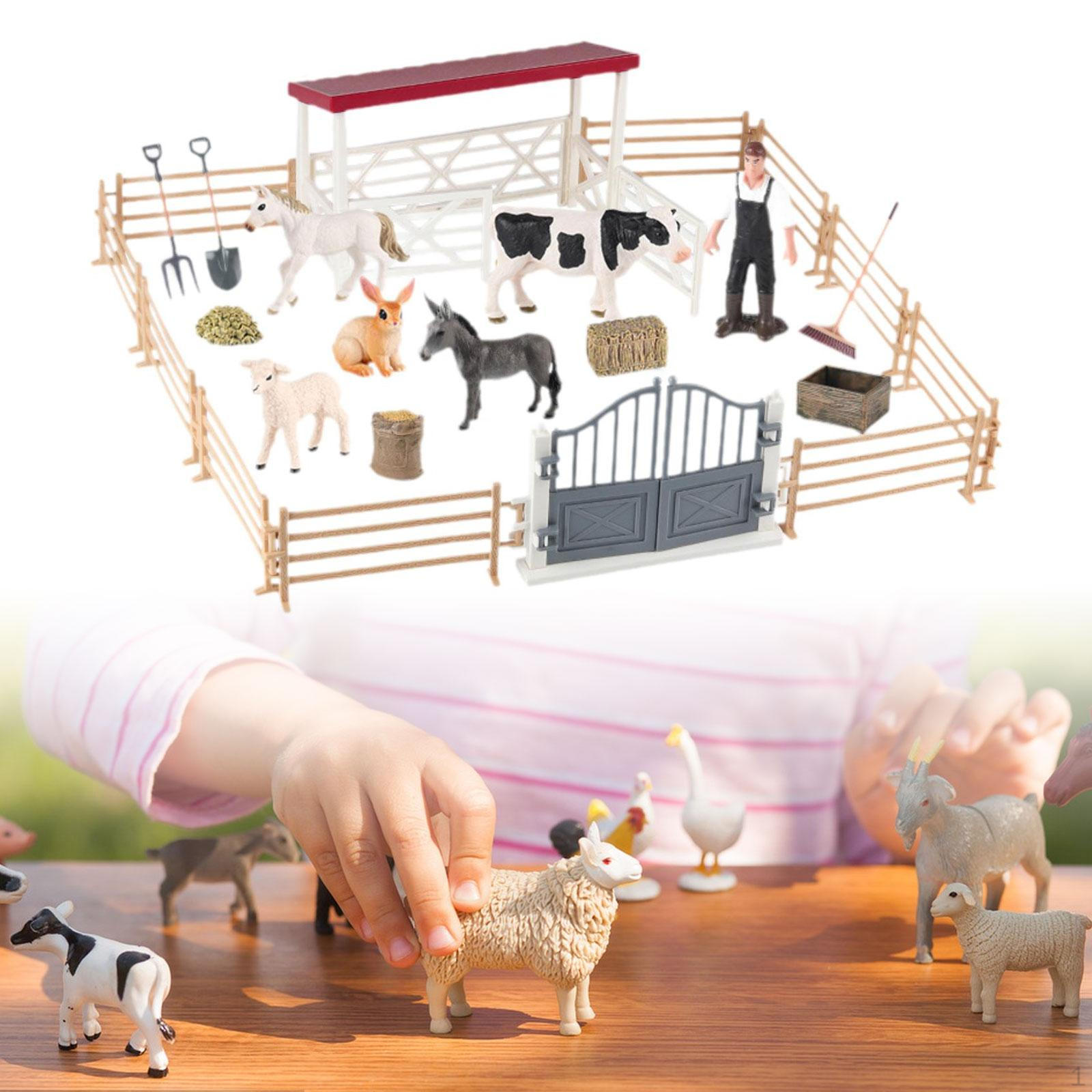 

Игрушки Фигурки Сельскохозяйственных Животных Набор Фигурок Игровой Набор Обучающий Включает Заборы Обучающий Набор Игрушек Для Девочек 42.5cmx36cmx12.5cm