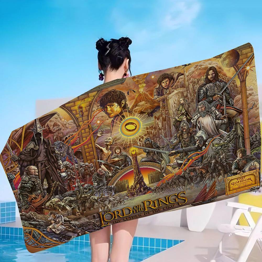 T-The L-Lords Of The R-Rings Microfiber Blanket Quick Drying Beach Towels Oversized Printing Super Absorbent Pool Towel Blanket