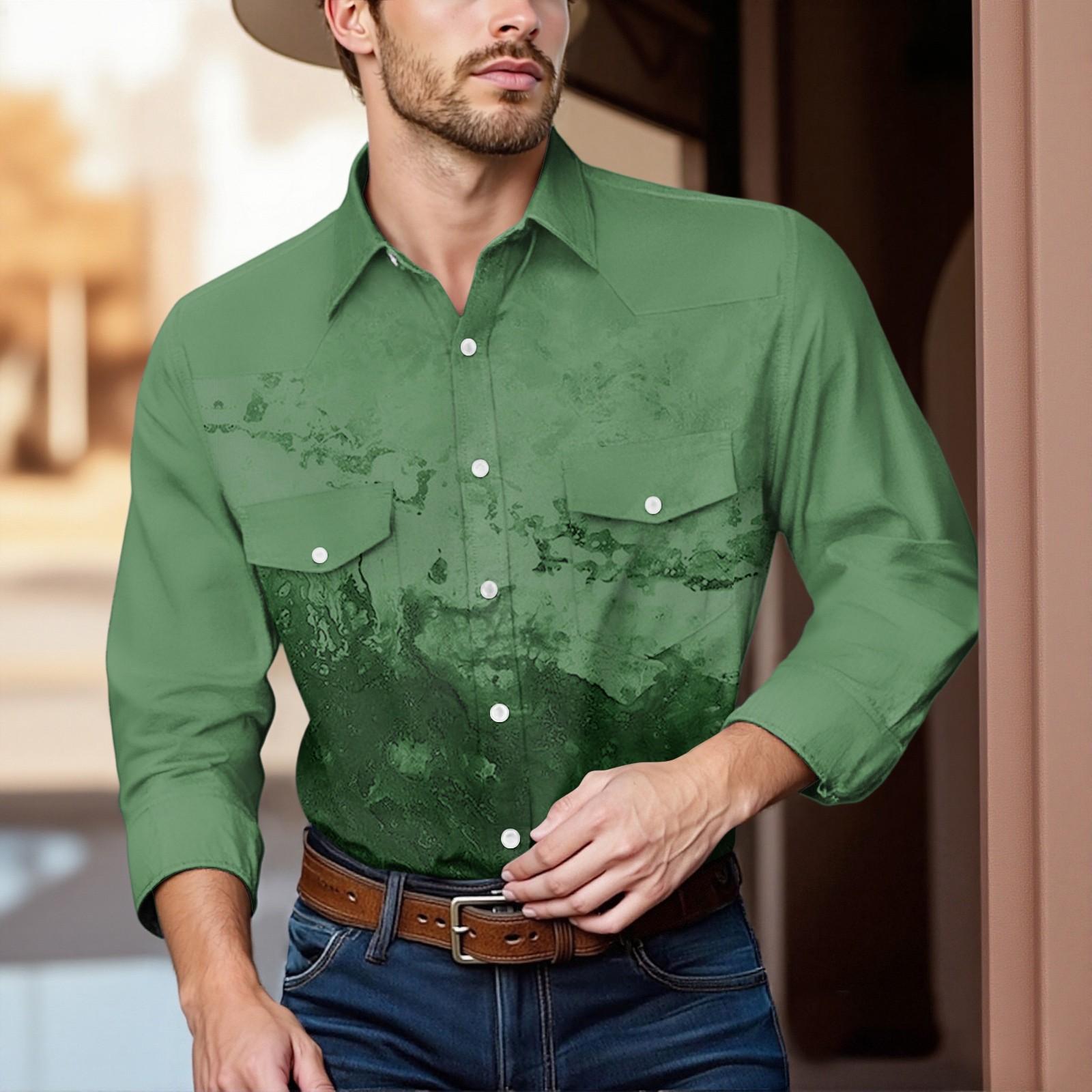 

Мужской модный топ кэжуал с короткими рукавами, лацканами и длиной до плеч XL зелёный