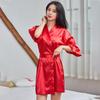 Bademantel Frau Dusche Frauen Pyjama Herbst Winter Einfarbig Bademäntel Langarm Pyjama Langarm Loungewear Studentenmäntel