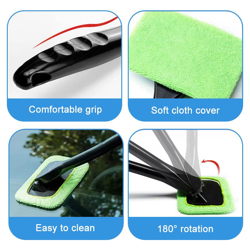 Car Window Cleaner Brush Kit Windshield Cleaning Wash Tool For Mercedes Benz AMG W212 W205 W246 W177 W176 W213 GLC GLE GLS ML Welcome Laser Logo Lamp