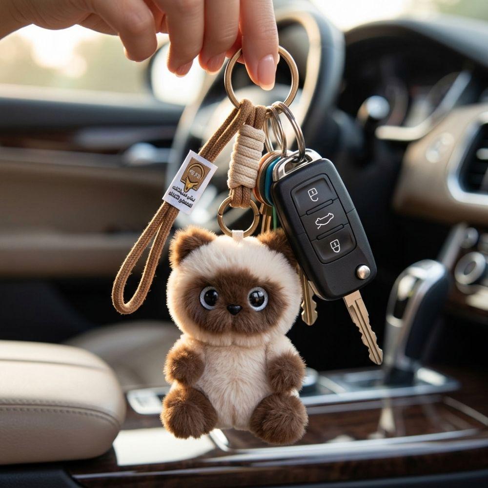 Soft Fluffy Plush Cat Keychain Cute Kitten Kitten Key Ring New Backpack Charm Car Keys