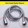 Explosion-Proof Stainless Steel Shower Hose, Electroplated Metal, Available in 1.5M or 2/3M Lengths
