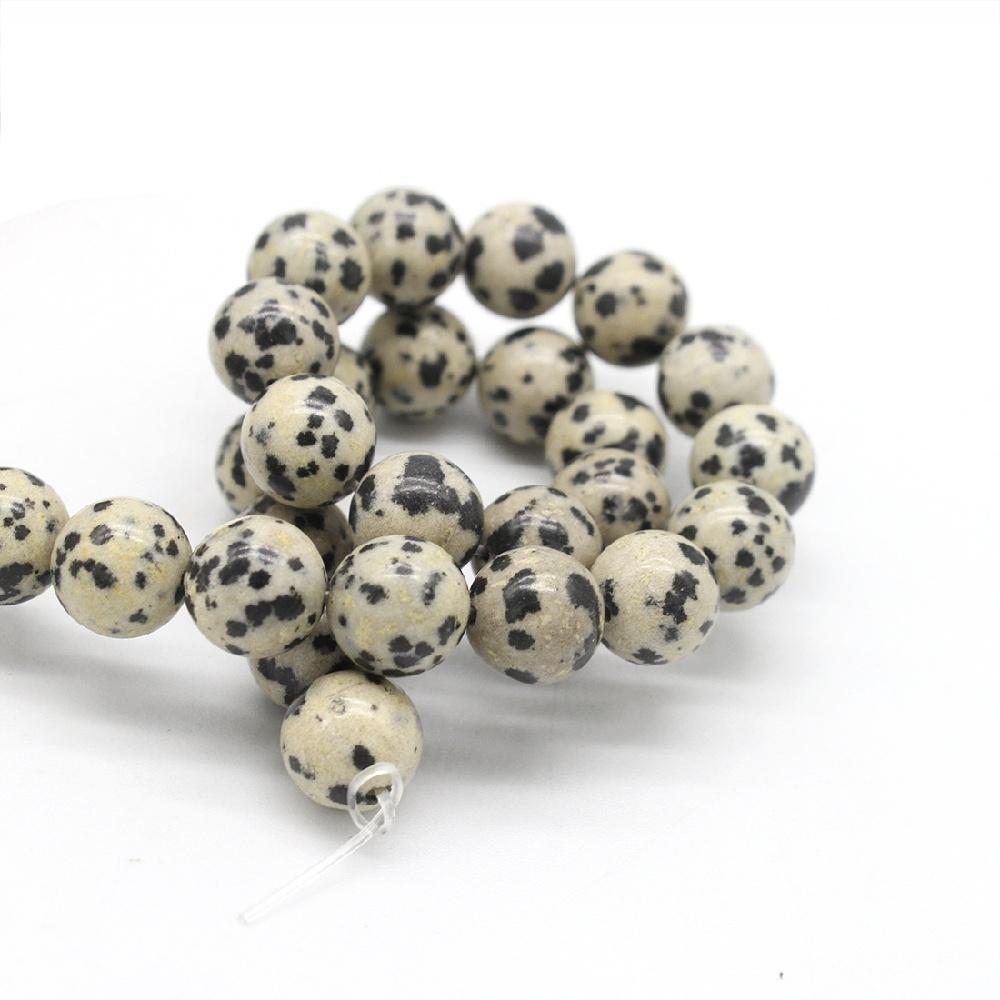 Dalmatian Jaspers Stone 4/6/8/10/12mm Red Green Beads 15"Strand Smooth Loose Spacer Beads for Jewelry Making DIY Bracelets Accessories